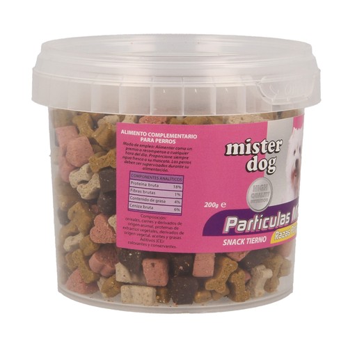 MISTER DOG Bocaditos sabor a carne tiernos para perros de talla pequeña MISTER DOG PARTÍCULAS MINI 200 gr.
