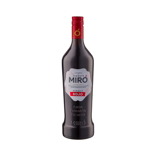 MIRÓ Vermut rojo elaborado con una selección de aromáticos del mediterraneo y alpinos MIRÓ botella de 1 l.