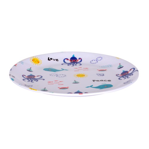 Plato de postre estampado fabricado en melamina, 20 cm, Happy TABERSEO.