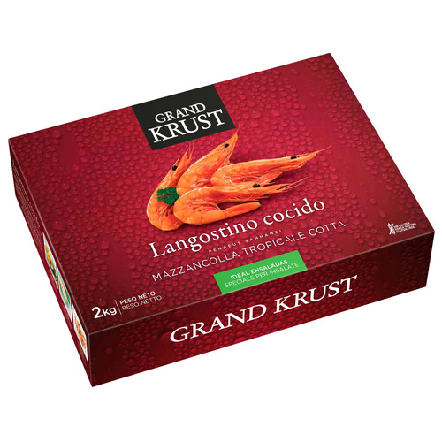 GRAND KRUST Langostinos 40 / 60 cocidos y congelados GRAND KRUST (P.N. 2 Kg.)