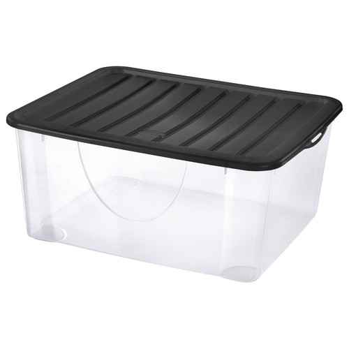 Caja de ordenación multiuso con tapa negra, capacidad de 2 litros, ESSENTIAL.