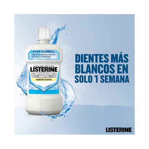 LISTERINE Enjuague bucal sin alcohol, con acción blanqueadora y sabor a menta 1 l.