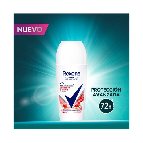 REXONA Desodorante roll on para mujer con protección antitranspirante hasta 72 horas REXONA Advance protection.
