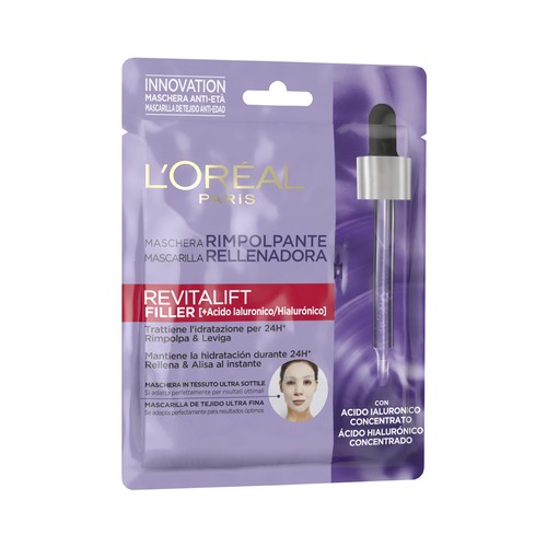 L´ORÉAL PARIS Revitalift filler Mascarilla rellenador, de tejido ultra fino con ácido Hialurónico.