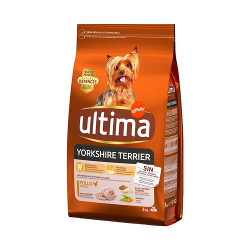 ULTIMA Comida para perro de raza Yorkshire a base de pollo, arroz y cereales ULTIMA YORKSHIRE TERRIER Affinity 3 kg