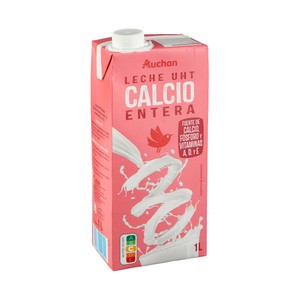 precios Auchan Leche Entera De Vaca, Enriquecida Con Calcio 1 L Producto Alcampo. en Alcampo