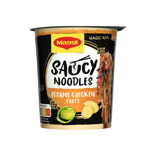 MAGGI Saucy Noodle Noodles de trigo con condimento sabor a pollo y sésamo 75 g.
