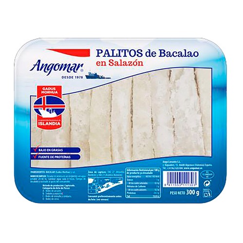 ANGOMAR Palitos de Bacalao salado 300 g.