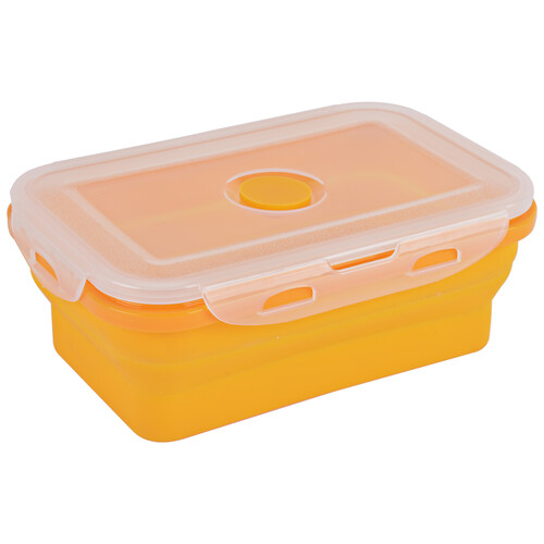 Recipiente hermético de silicona color naranja con tapa de clip, 0,8 litros, Ubik IDEALCASA.