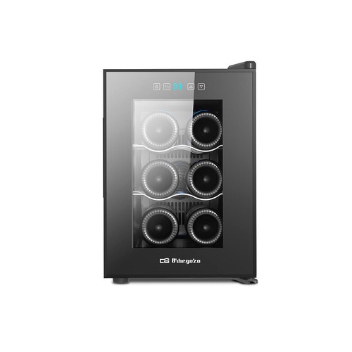 Vinoteca ORBEGOZO VT 640, color negro, 6 botellas, eficiencia energética: E, H: 40cm, A: 26cm, F: 51,5cm.