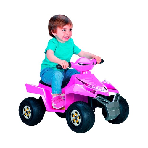 Quad rosa Racy eléctrico con batería 6V Litio +4 Años FEBER