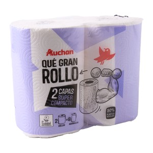 Imagen de PRODUCTO ALCAMPO Papel de cocina supercompacto de doble capa y con certificado Ecolabel 2 uds.