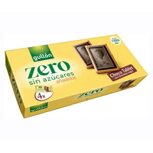 GULLÓN Zero Galleta con chocolate negro sin azúcares añadidos 150 g.