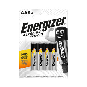 Pack de 4 pilas alcalinas AAA, LR03, 1,5V, ENERGIZER Power.