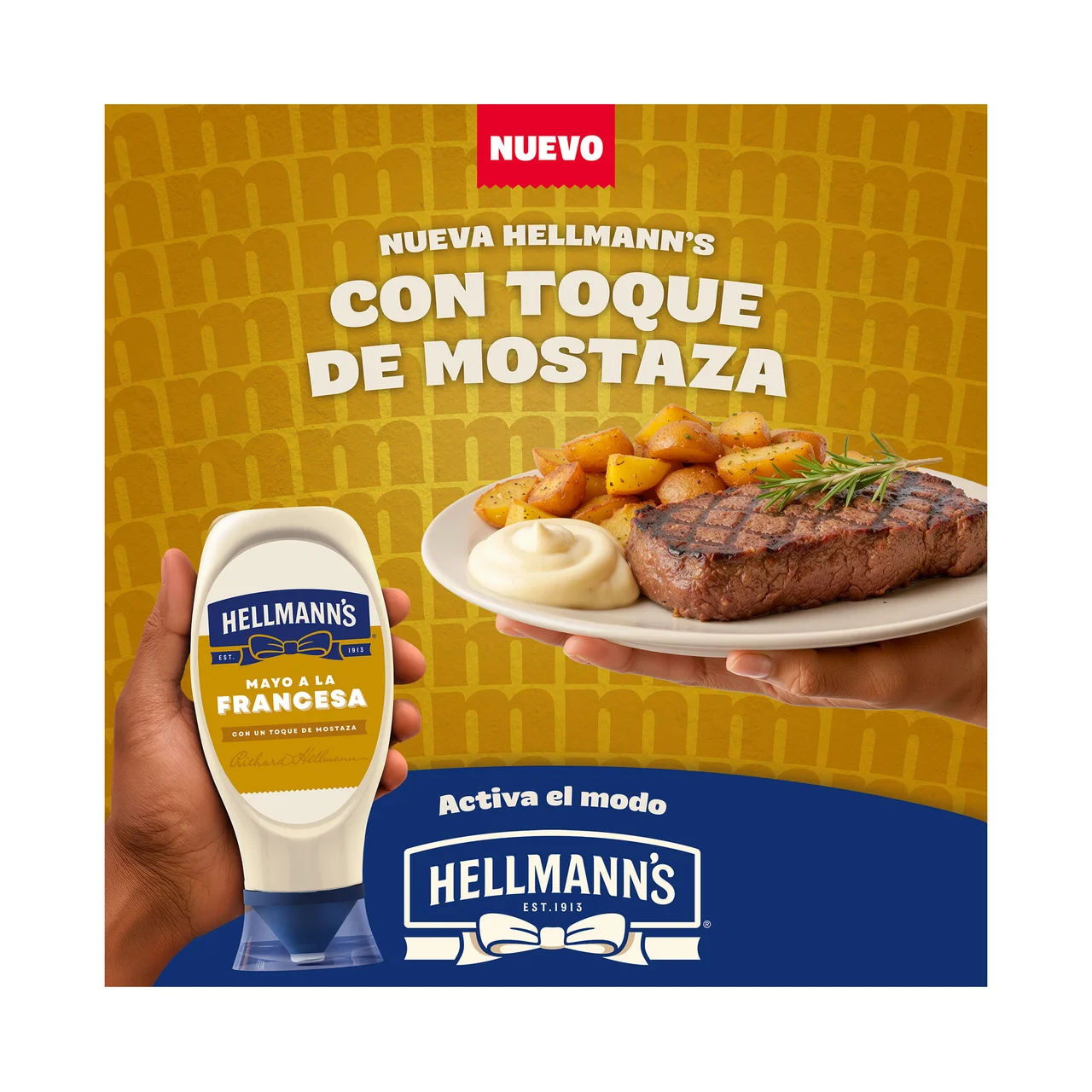 Salsa Mayonesa con mostaza formato bote bocabajo 430ml.