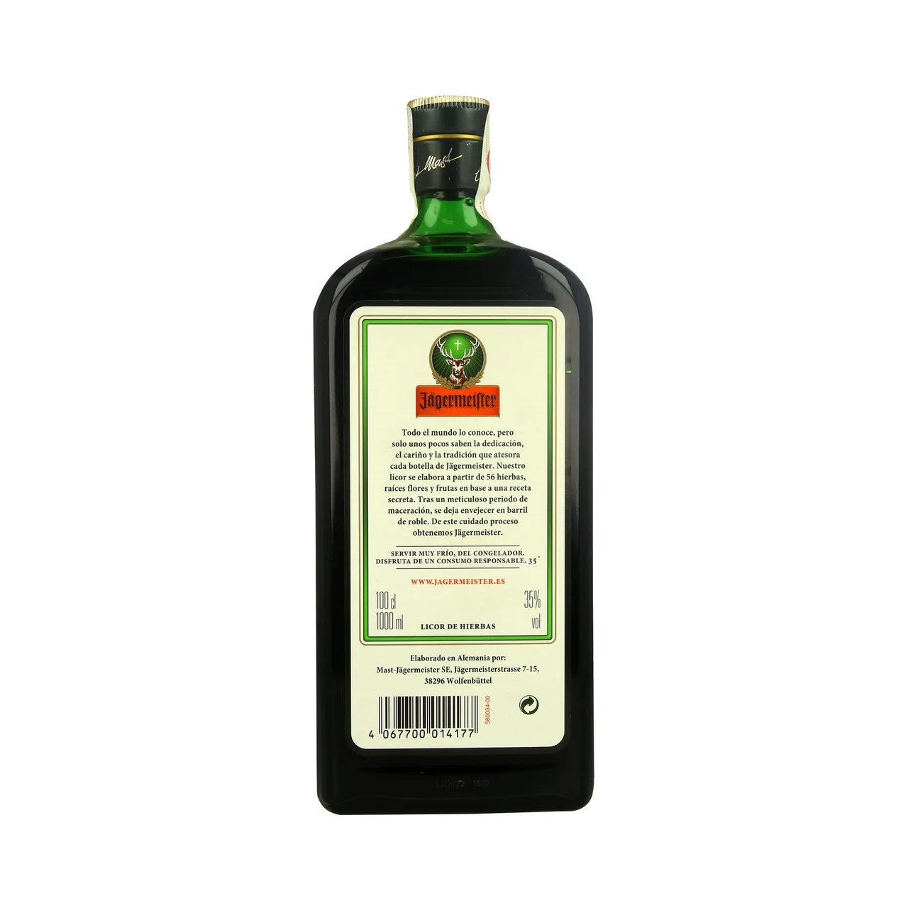 JÄGERMEISTER Licor de hierbas alemán JÄGERMEISTER botella de 1 l.