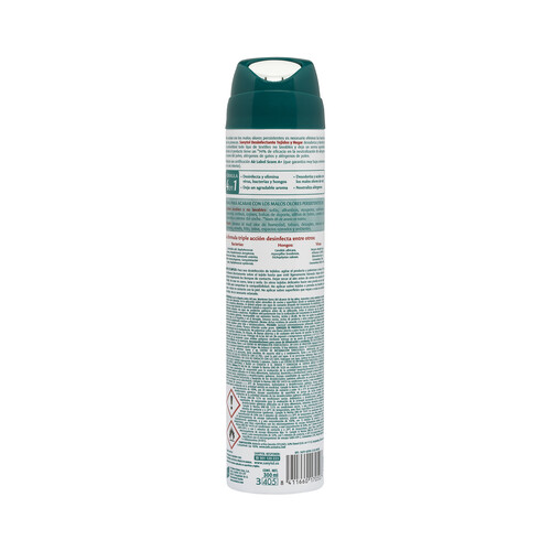 SANYTOL Spray eliminador de olores y desinfectante de tejidos y hogar con aroma a flor de algodón 300 ml.