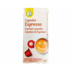 PRODUCTO ECONÓMICO ALCAMPO Café cápsulas espresso 10 ud 50 g .