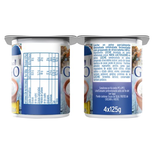 KALISE Yogur estilo griego con trocitos de stracciatella 4 x 125 g.