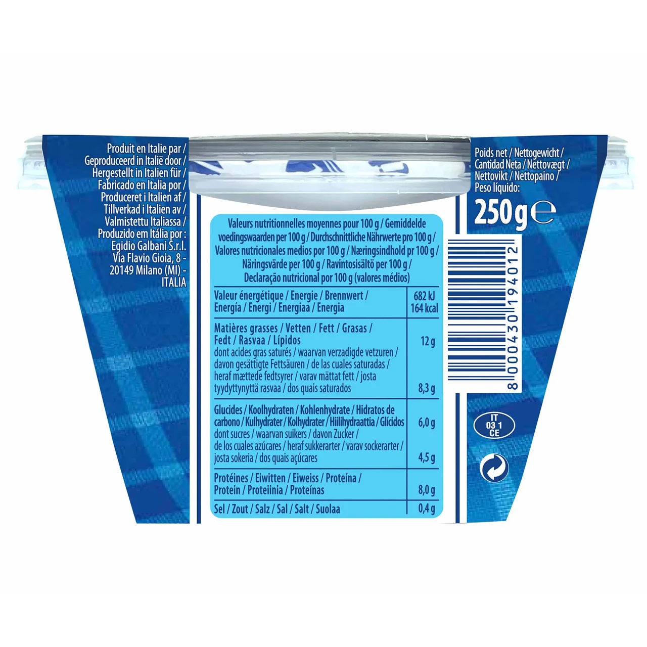 GALBANI Ricotta de italia GALBANI 250 g.