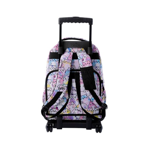 Mochila con ruedas renglones glitter - paws. TOTTO