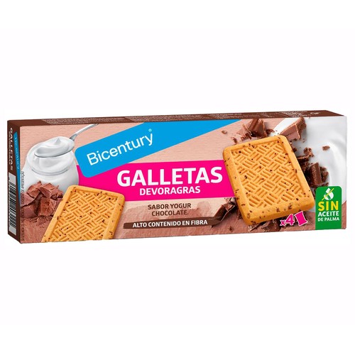 BICENTURY Galletas Devoragras Yogur Chocolate 160 g.