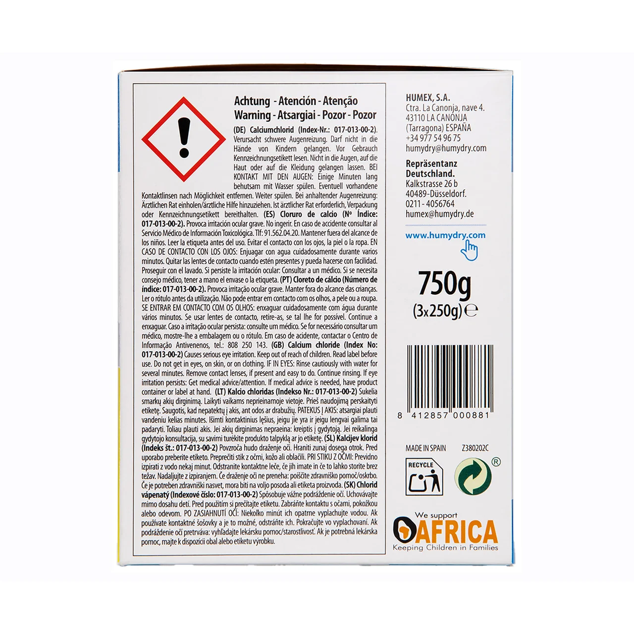 Recambios Antihumedad aroma neutro 3 x 250 g.