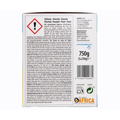 HUMYDRY Recambios Antihumedad aroma neutro 3 x 250 g.