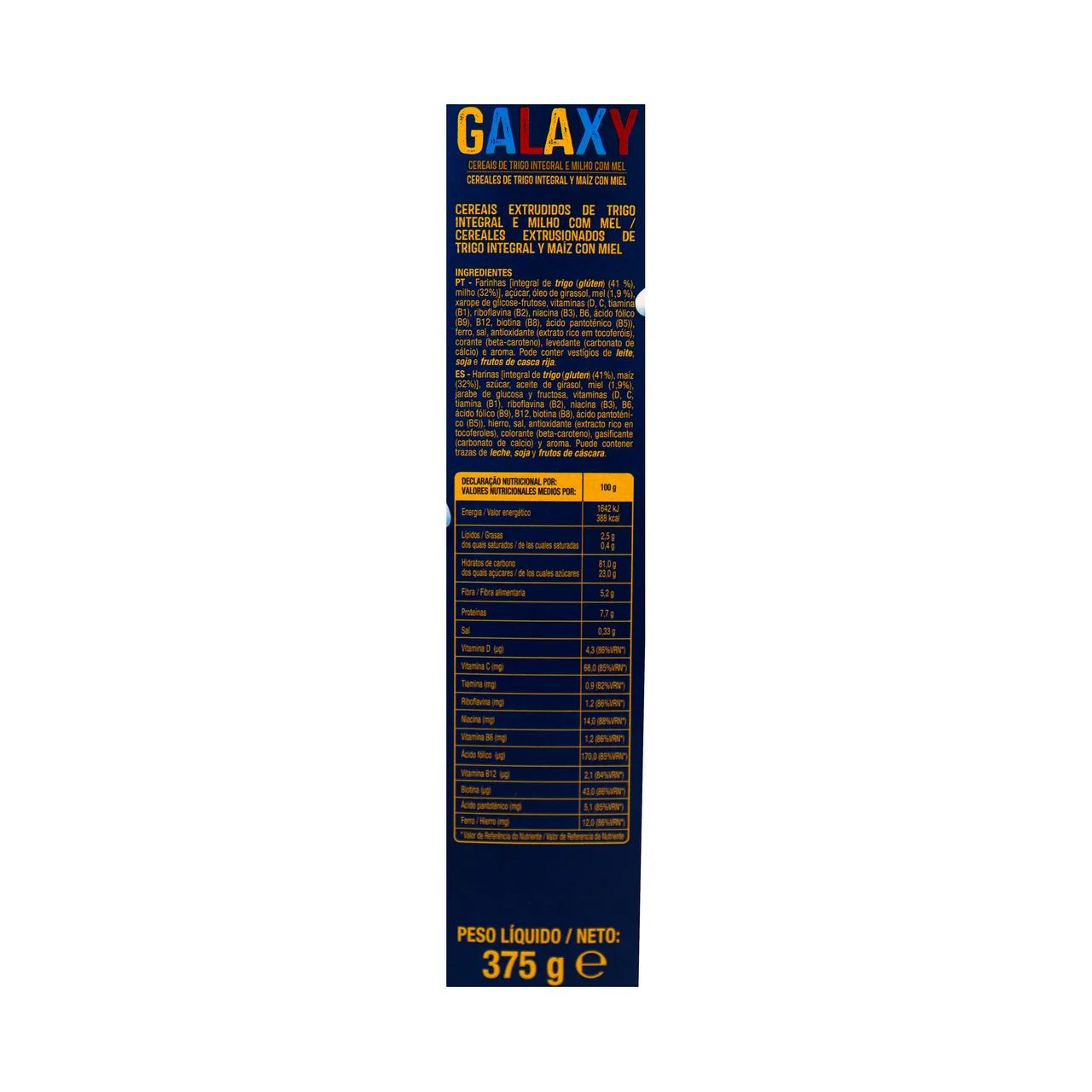 PRODUCTO ALCAMPO Cereales de trigo integral y maíz con miel 375 g.