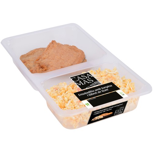 CASA MAS Ensaladilla rusa con atún + libritos de lomo de cerdo rellenos de queso 320 g.