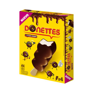 Imagen de DONETTES Bombón helado de chcolate y nata 4 x 85 ml.