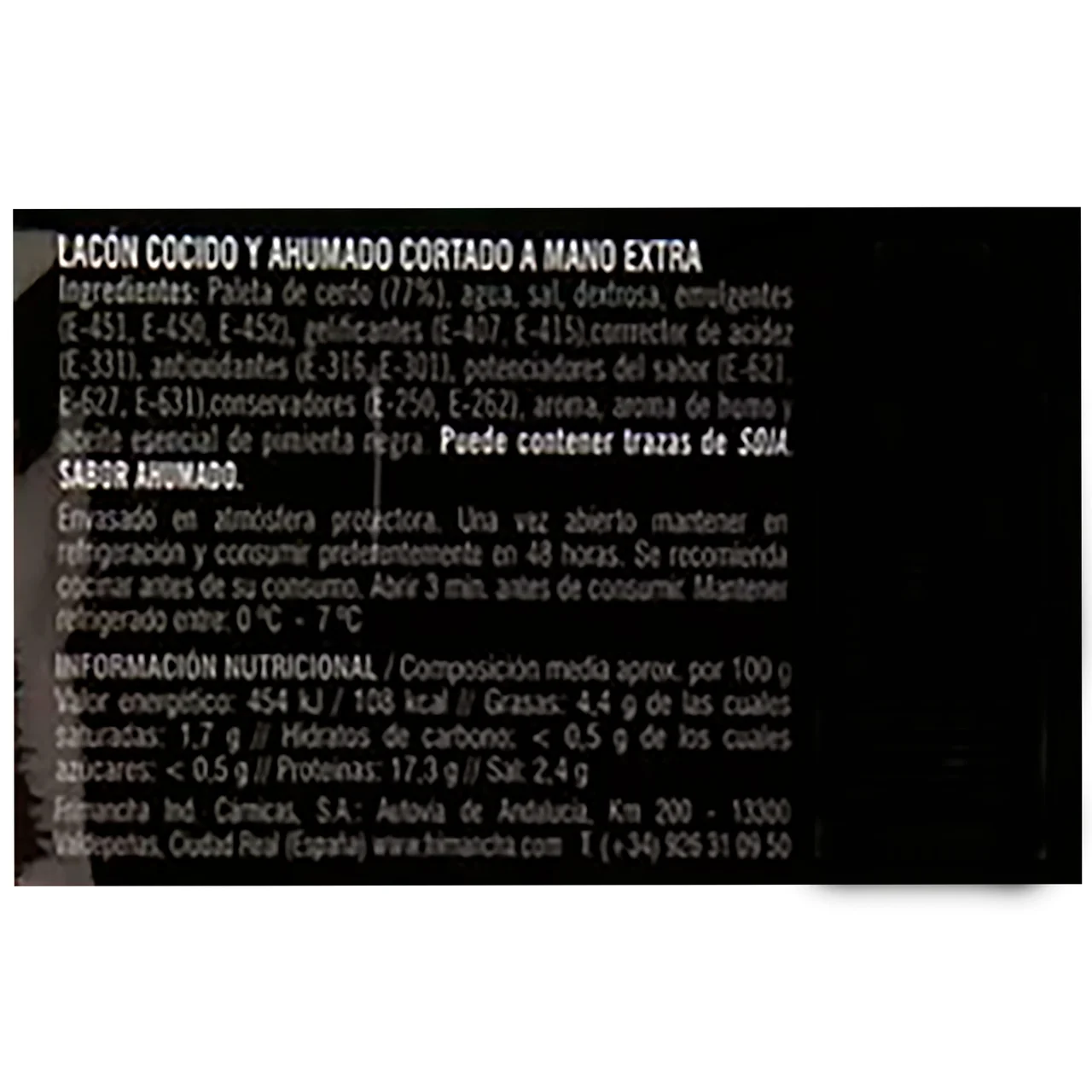 Lacón cocido y ahumado cortado a mano Placeres Tradicionales 200 g.