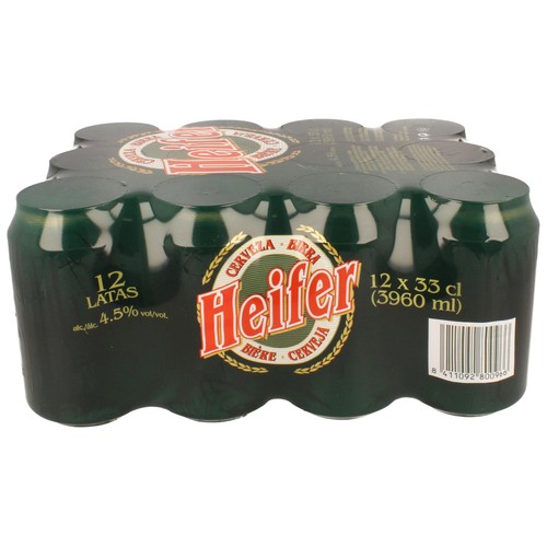 Cerveza HEIFER pack de 12 latas de 33 cl.