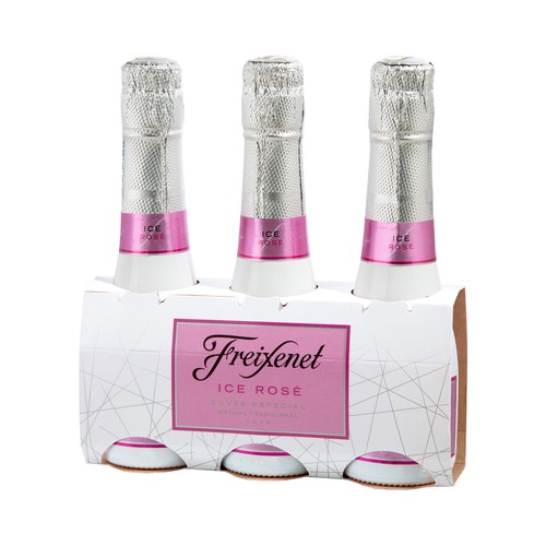 FREIXENET Ice rosé Cava rosado semi seco con D.O. Cava benjamín 3 x 20 cl.