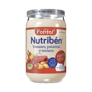 Potito de tomate, patata y ternera NUTRIBEN, tarro 235 g