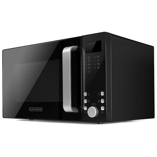 Microondas con grill BLACK + DECKER BXMZ900E, color negro, capacidad 23L, potencia 900W, grill: 1000W.