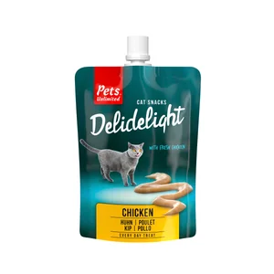 PETS UNLIMITED Delidelight, Alimentación húmeda para gato en bolsa, sabor a salmón  80 g.