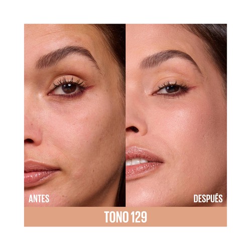 MAYBELLINE Lifter plump & glow tono 129 Base de maquillaje fundente con FPS 15.
