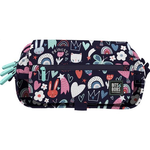 Estuche portatodo triple con solapa, modelos surtidos, GRAFOPLAS.