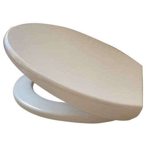 Asiento para WC con cierre suave, con tapa de plástico de color blanco ACTUEL.