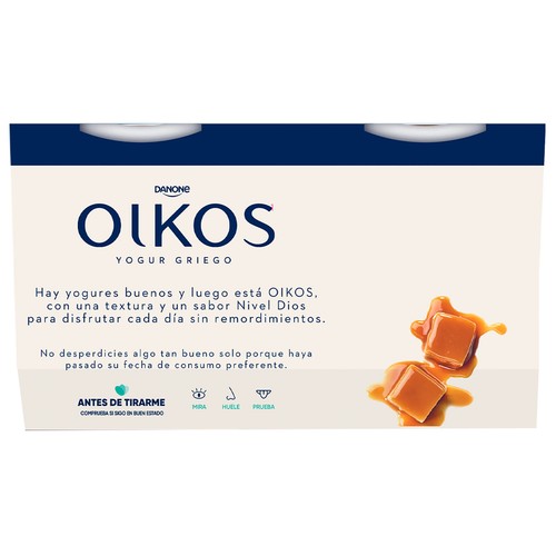 OIKOS de Danone Yogur griego con caramelo 4 x 110 g.