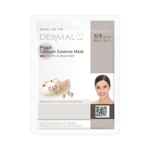 DERMAL Mascarilla facial hidratante e iluminadora con extracto de perla y colágeno.