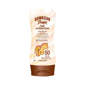 HAWAIIAN TROPIC Silk hydration Leche solar con acción protectora e hidratante y con FPS 50 (alta) 180 ml.