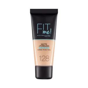 MAYBELLINE Fit me! tono 128  Fondo de maquillaje con acabado mate, para pieles normales a grasas.