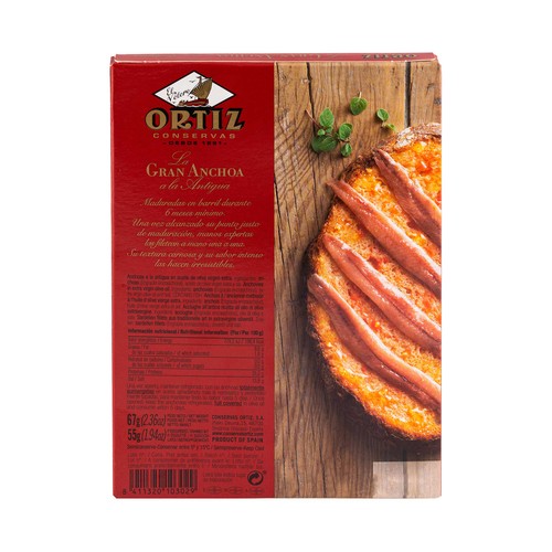 ORTIZ Filetes de anchoa en aceite de oliva virgen extra ORTIZ 55 g.