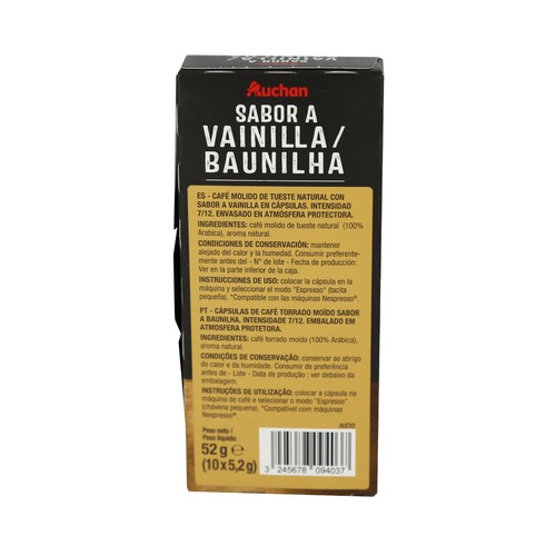 PRODUCTO ALCAMPO Café en cápsulas sabor vainilla I7, 10 uds.