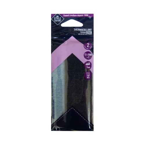Reparador termoadhesivo para tejidos gruesos, 12x20cm., set de 2 unidades, STYLE.