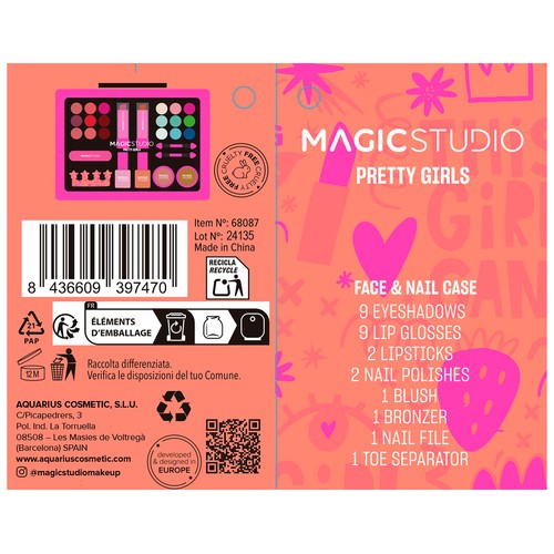 MAGIC STUDIO Pretty girls Maletín de maquillaje y manicura.