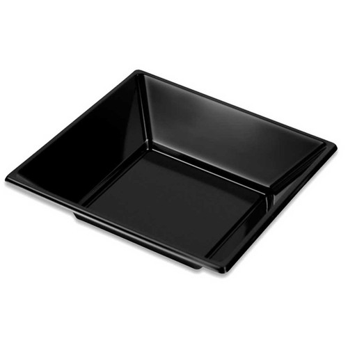 Plato hondo 6 unidades, cuadrado reutilizable negro 17x17cm. OH YEAH