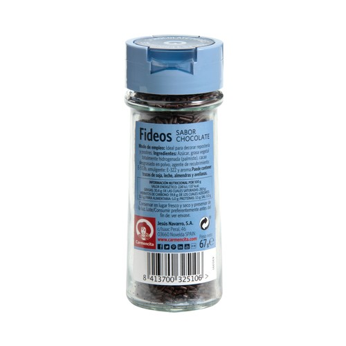 CARMENCITA Fideos de chocolate 75 g.